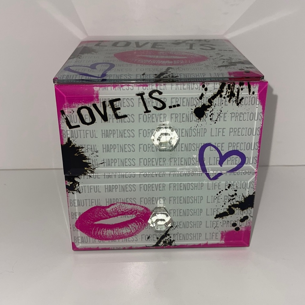 Love Is…  Glass Jewelry Case